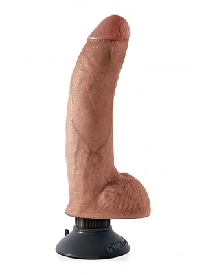 Realistické vibrátory - King Cock Realistický vibrátor zakřivený s přísavkou 23 cm - shmPD5409-22