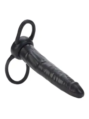 Připínací penis - Accommodator Anální Dildo černé - stimulace vaginální i anální najednou - s13343black