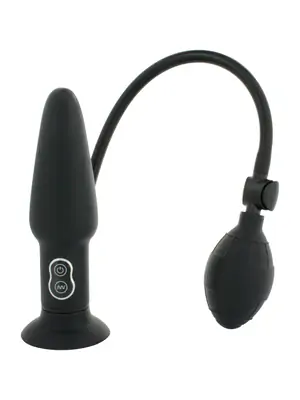 Vibrační anální kolíky - Inflatable Buttplug Nafukovací kolík s vibracemi - černý - s3000009790