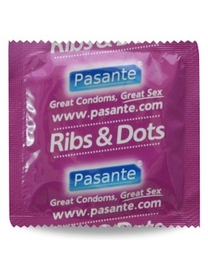 Vroubkované kondomy, kondomy s vroubky - Pasante kondomy Intensity Ribs-Dots - 1 ks - pasanteribs-ks