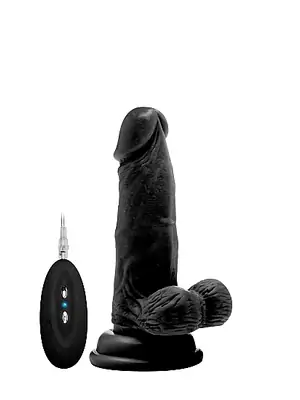 Realistické vibrátory - S-Line RealRock Vibrační penis 15 cm - černý - REA001BLK