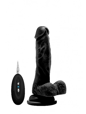 Realistické vibrátory - S-Line RealRock Vibrační penis 18 cm - černý - REA002BLK