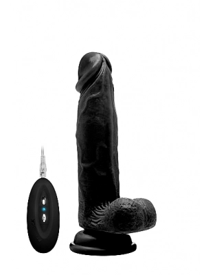 Realistické vibrátory - S-Line RealRock Vibrační penis 20 cm - černý - REA003BLK