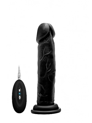 XXL vibrátory - S-Line RealRock Vibrační penis Xmen 20 cm - černý - REA008BLK