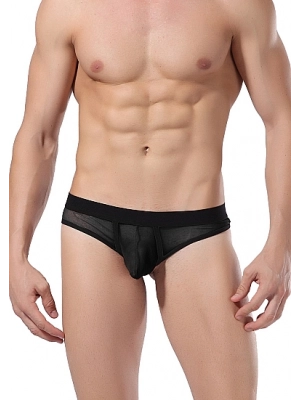 Pánské erotické prádlo - Goodfellas síťovaná tanga černá - shmgf001BLKS - černá S