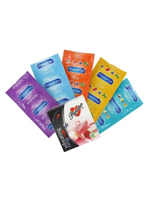Akční a dárkové sady kondomů - Narozeninová párty - Pasante kondomy 10 ks + dárek - kon0007