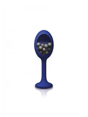 Nevibrační anální kolíky - NS Novelties Renegade silikonový anální kolík s kuličkami uvnitř - modré - s18615blue