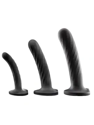 Připínací penis - Temptasia Twist treninkový set dild 3ks - černý - v331139