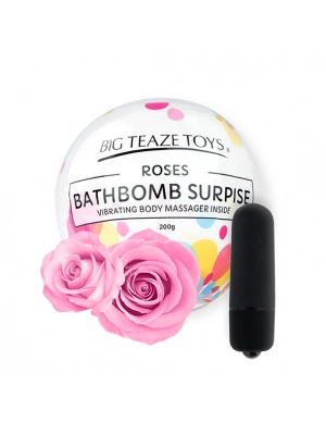 Tělová kosmetika - BathBomb s překvapením - minivibrátorem uvnitř - růže - E29021
