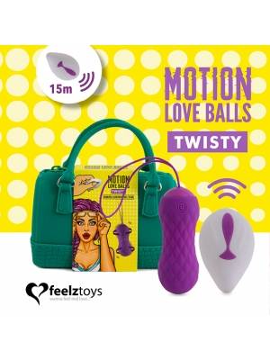 Vibrační vajíčka - FeelzToys Motion Love Balls Twisty - vibrační vajíčko - E28190