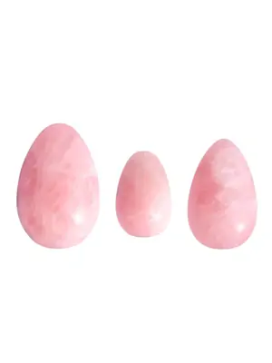Kegelovy kuličky a vaginální činky - Yoni vajíčka sada 3 ks - růženín - Yoniruzenin