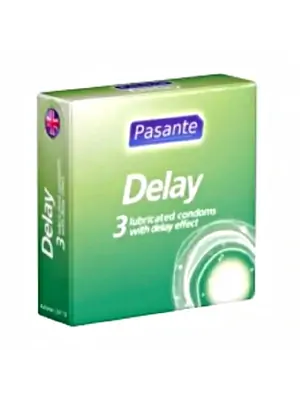 Kondomy prodlužující styk - Pasante Delay kondomy 3ks - pas001