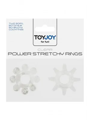 Erekční kroužky - Power Stretchy Rings Erekční kroužek 2ks - transparentní - s3006009937