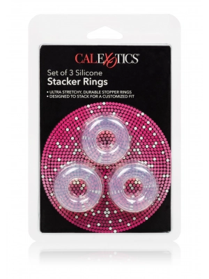 Erekční kroužky nevibrační - Calexotics Stacker Rings - stohovací kroužky 3 ks - transparentní - s12762