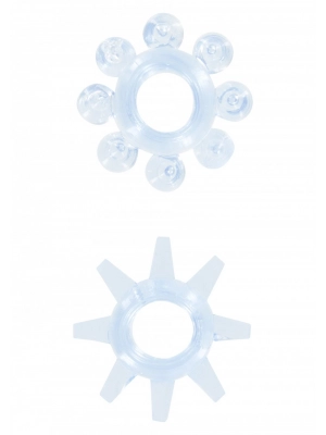 Erekční kroužky nevibrační - Erekční kroužky Snowflakes 2ks modré - s10459blue