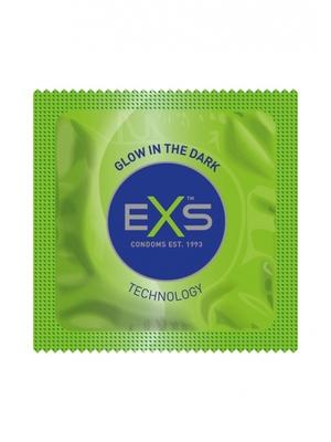 Svítící kondomy - EXS kondomy Glow - svítící ve tmě 1 ks - shm100EXSGLOW-ks