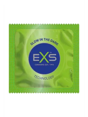 Svítící kondomy - EXS kondomy Glow - svítící ve tmě 1 ks - shm100EXSGLOW-ks