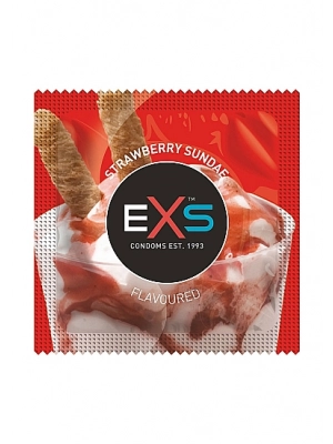 Kondomy s příchutí - EXS  kondom jahoda - 1 ks - shm100EXSSTRAW-ks