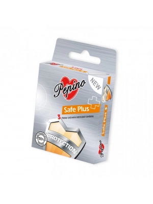Extra bezpečné a zesílené kondomy - Pepino kondomy Safe Plus-3 ks - 8592442900410