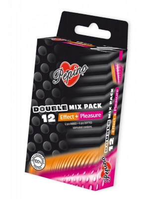 Vroubkované kondomy, kondomy s vroubky - Pepino kondomy Double Mix Pack- 12 ks - 8592442900397