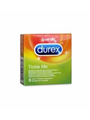 Vroubkované kondomy, kondomy s vroubky - DUREX kondomy Tickle Me 3 ks - durex-TickleMe-3ks