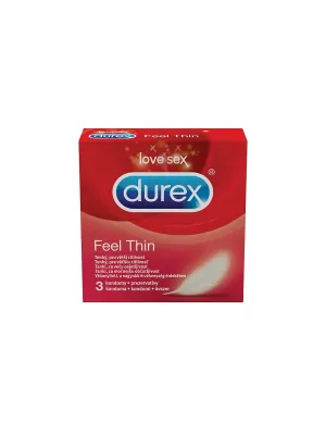 Ultra jemné a tenké kondomy - DUREX kondomy Feel Thin 3 ks - durex-FeelThin-3ks