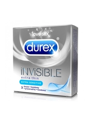 Ultra jemné a tenké kondomy - DUREX kondomy Invisible Extra Sensitive 3ks - durex-InvisiExtraSensitive-3ks