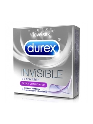 Kondomy s extra lubrikací - DUREX kondomy Invisible Extra Lubricated 3ks - durex-InvisiExtraLubric-3ks