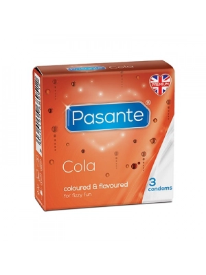 Kondomy s příchutí - Pasante kondomy Cola - 3 ks - pasanteCola-3ks
