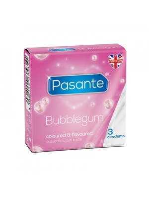 Kondomy s příchutí - Pasante kondomy BubbleGum - 3 ks - pasanteBubblegum-3ks