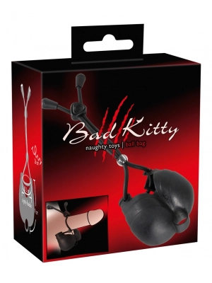 Návleky na penis - Bad Kitty návlek na varlata s erekční smyčkou - černá - 5149850000