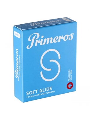 Kondomy s extra lubrikací - Primeros Soft Glide kondomy 3 ks - 8594068390606