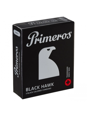 Barevné kondomy - Primeros Black Hawk kondomy 3 ks - 8594068390569