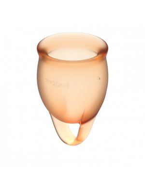 Intimní hygiena a menstruace - Satisfyer Feel Confident menstruační kalíšky oranžové 2 ks - E30959