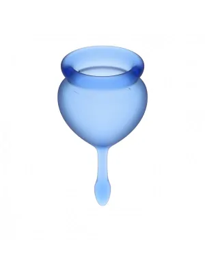 Menstruační pomůcky - Satisfyer Feel Good menstruační kalíšky modré 2 ks - E30965