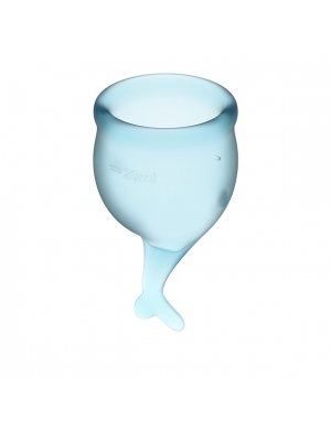 Intimní hygiena a menstruace - Satisfyer Feel Secure menstruační kalíšky světle modré 2 ks - E30969