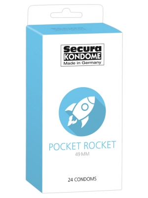 Extra malé kondomy - Secura kondomy Pocket Rocket 49 mm 24 ks - 4163040000