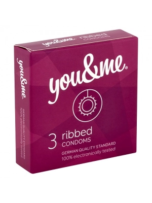 Vroubkované kondomy, kondomy s vroubky - you  &  me Ribbed kondomy 3 ks - 8594068389648