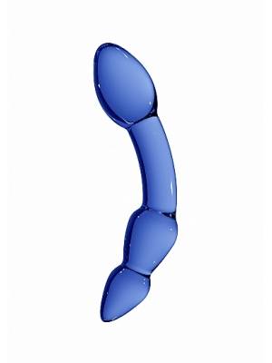 Oboustranná dilda, dvojitá - Chrystalino Superior Skleněné dildo oboustranné - modré - shmCHR006BLU