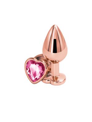 Tipy na valentýnské dárky pro ženy - Rear anální kolík rosegold růžové srdce M - v280797