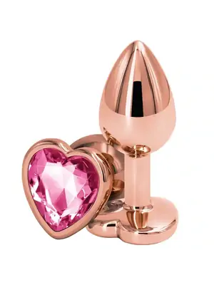 Tipy na valentýnské dárky pro ženy - Rear anální kolík rosegold růžové srdce S - v280795