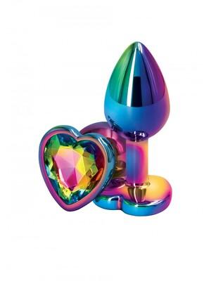 Nevibrační anální kolíky - Rear anální kolík Multicolor duhové srdce S - s18815