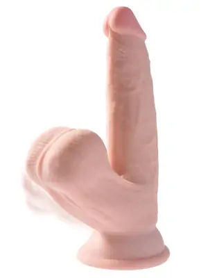 Dilda s přísavkou - King Cock 3D realistické dildo s houpajícími se varlaty 15,2 cm - s21371