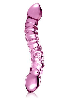 Oboustranná dilda, dvojitá - Icicles No 55 oboustranné skleněné dildo růžové - s21115