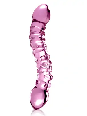 Oboustranná dilda, dvojitá - Icicles No 55 oboustranné skleněné dildo růžové - s21115