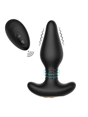 Vibrační anální kolíky - BOOM Carl vibrační anální kolík na  dálkové ovládání černý - BOM00135
