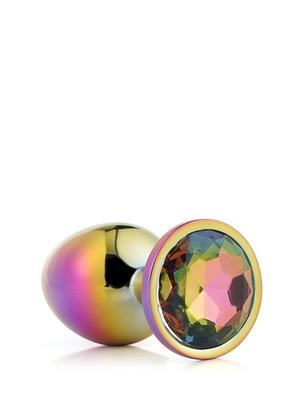 Anální šperky - Gleaming Love anální kolík Multicolor duhový kamínek M - dc21782