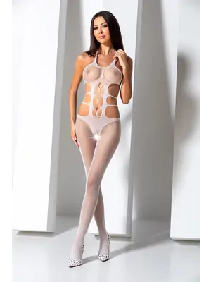 Bodystocking a catsuit - Passion Catsuit Eleanor bílý - BS084WHITE