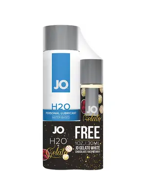 Lubrikační gely na vodní bázi - JO Set H2O lubrikační gel 120 ml + Gelato white chocolate raspberry 30 ml - E31614