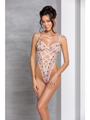 Erotické body a korzety - Passion Lovelia body bílé - 5908305962991 - L/XL